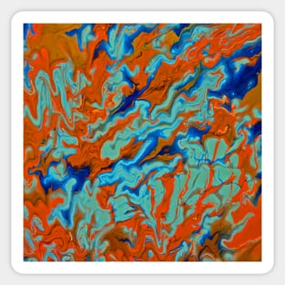 Blues with Orange Abstract Sticker